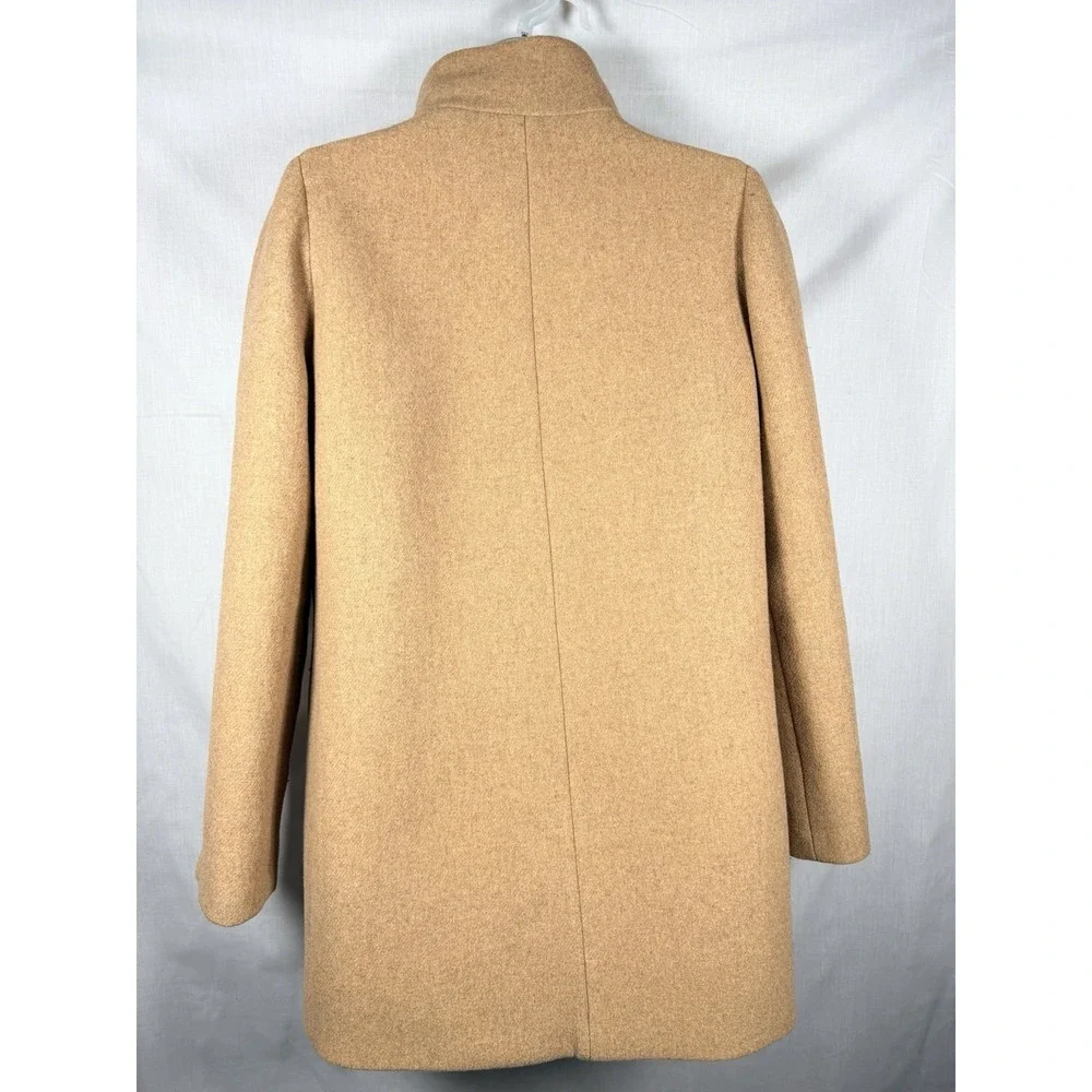 J.Crew Mercantile City Wool Blend Coat Size‎ 8 Camel Tan Funnel Collar - Picture 11 of 13